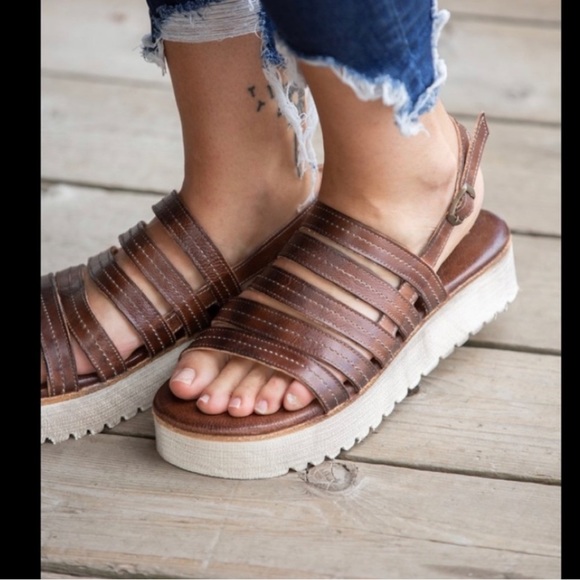 Bed Stu Shoes Bed Stu Ensley Strappy Platform Sandals In Rustic